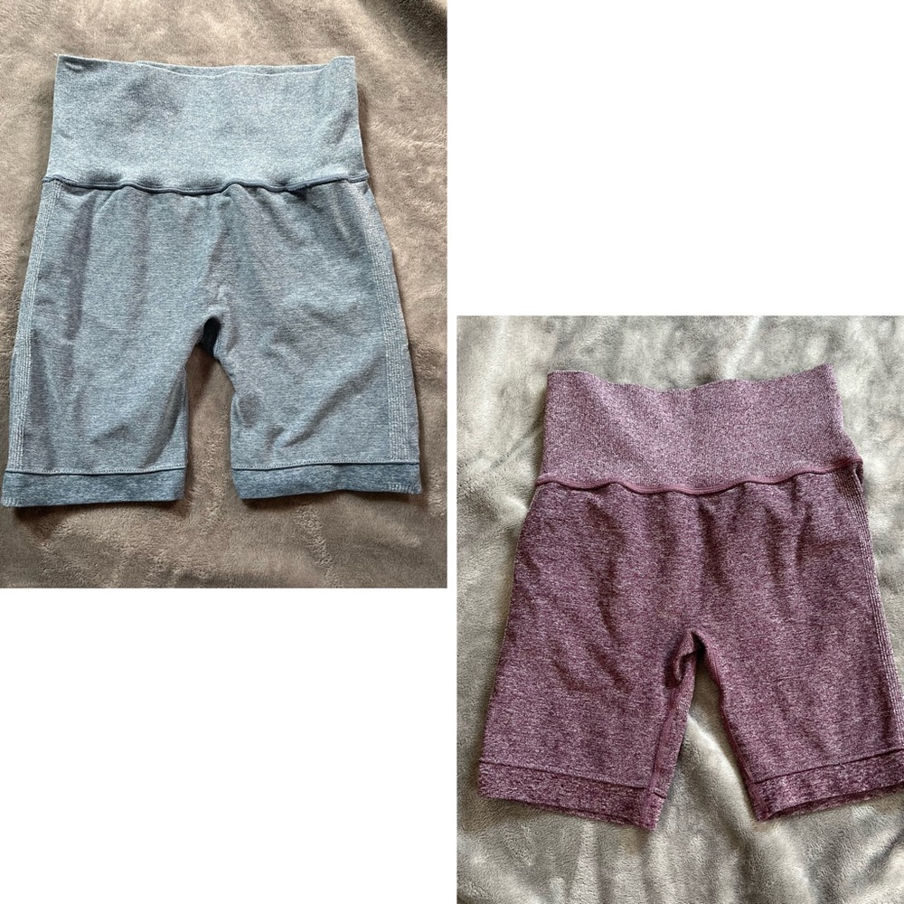 Women's 2 Pack High Waist Workout Shorts Butt Lifting Ruched Booty Size S